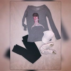 David Bowie Raglan Burnout Tee